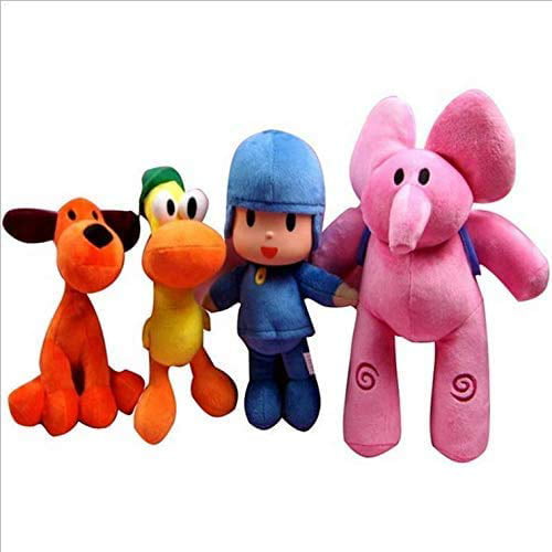 4pcs/set Pocoyo Loula Elly Pato Plush Doll Stuffed Dog Duck Elephant Toy Gift